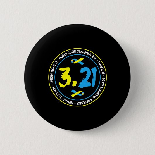 321 Wereld Downsyndroom Bewustzijn Ronde Button 5,7 Cm (Voorkant)