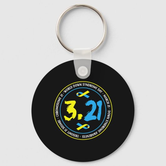 321 World Down Syndrome Awareness for men women ki Sleutelhanger (Voorkant)