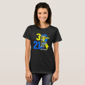 321 World Down Syndrome Day trisomie 21 blauw en j T-shirt (Voorkant volledig)