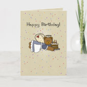 3273 Angel Verjaardag Beer Cake Kaart (Voorkant)