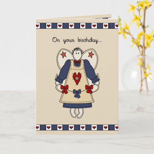 3274 Angel Dancing Birthday Kaart (Gele Bloem)