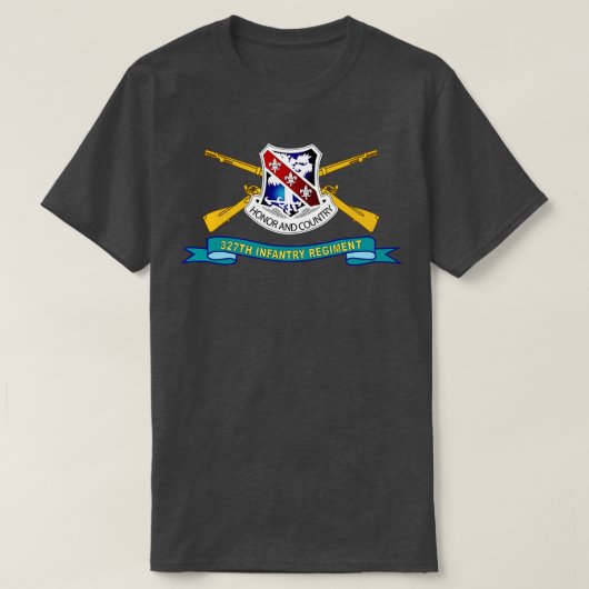 327e infanterieregiment DUI w BR Ribbon X T-shirt (Design voorkant)