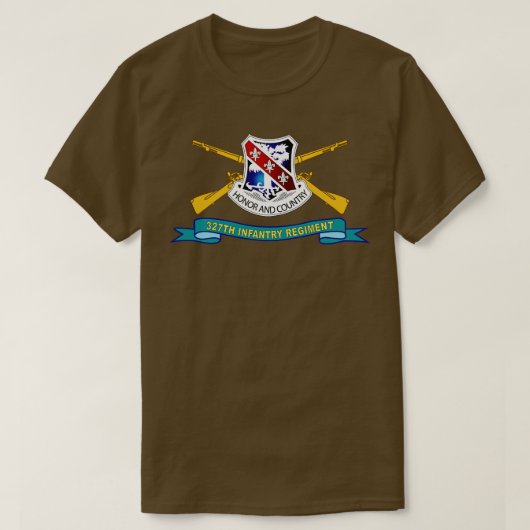 327e infanterieregiment DUI w BR Ribbon X T-shirt (Design voorkant)