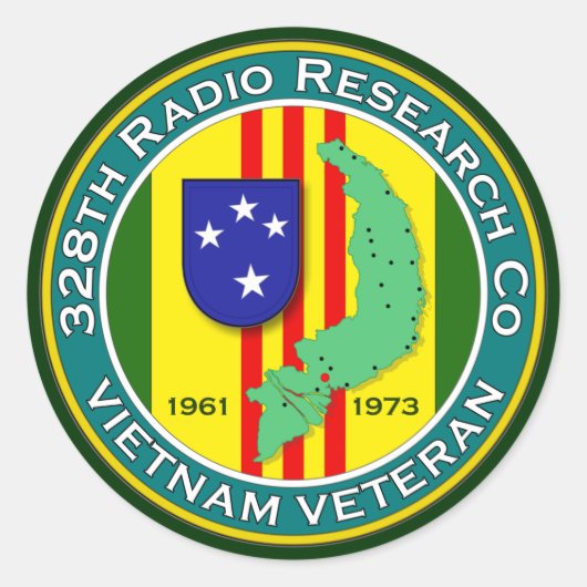 328ste RRC - ASA Vietnam Ronde Sticker (Voorkant)