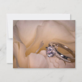 3292-Verlovingen Ring op Witte Anjer Kaart