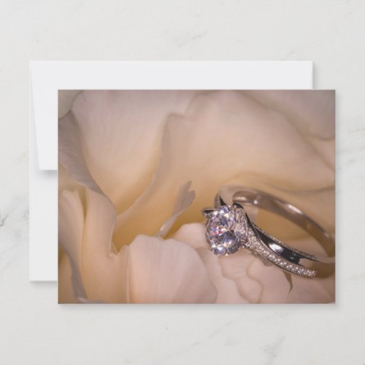 3292-Verlovingen Ring op Witte Anjer Kaart (Voorkant)