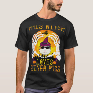 32 Deze heks houdt van cavia's Halloween T-shirt