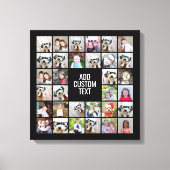 32 Foto Collage Modern Square Black - Witte tekst Canvas Afdruk (Voorkant)