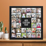 32 Foto Collage Modern Square Black - Witte tekst Imitatie Canvas Print<br><div class="desc">Gebruik bebouwde foto's voor de beste resultaten! Upload vierkante foto's van uw telefoon of zelfs Instagram om een opvallende douane te maken uw huis zoeken. U kunt foto's van vrienden of huisdieren gebruiken en dan uw eigen decor aanpassen door de kleur te veranderen. Kleur of zwart-witte foto's van het gebruik...</div>