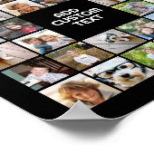 32 Foto Collage Modern Square Black - Witte tekst Poster (Hoek)