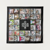 32 Foto Collage Modern Square Black - Witte tekst Wandkleed (Voorkant (horizontaal))