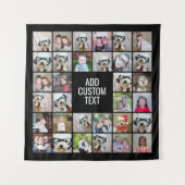 32 Foto Collage Modern Square Black - Witte tekst Wandkleed (Voorkant)