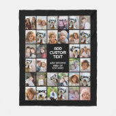 32 Foto Collage Modern Vierkant Zwart en Wit Fleece Deken (Voorkant)