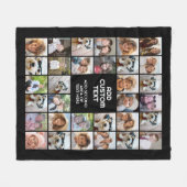 32 Foto Collage Modern Vierkant Zwart en Wit Fleece Deken (Voorkant (Horizontaal))