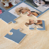 32 foto-collageraster - Tekstvak - blauw wit Legpuzzel (Zijkant)