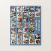 32 foto-collageraster - Tekstvak - blauw wit Legpuzzel (Verticaal)