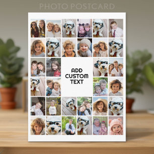 32 Fotocollage Modern Vierkant Zwart en Wit Briefkaart