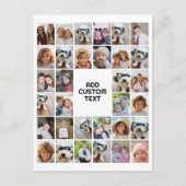 32 Fotocollage Modern Vierkant Zwart en Wit Briefkaart (Voorkant)