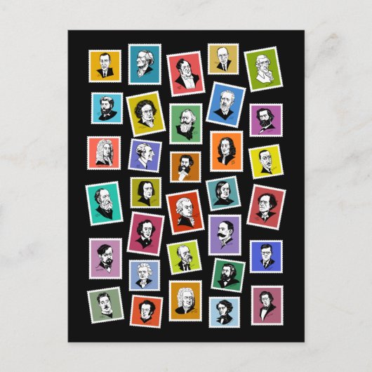 32 grafische portretten van de grootste componiste briefkaart (Voorkant)