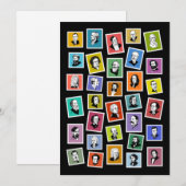 32 grafische portretten van de grootste componiste feestdagenkaart (Voorkant / Achterkant)