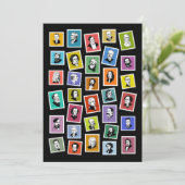 32 grafische portretten van de grootste componiste feestdagenkaart (Staand voorkant)