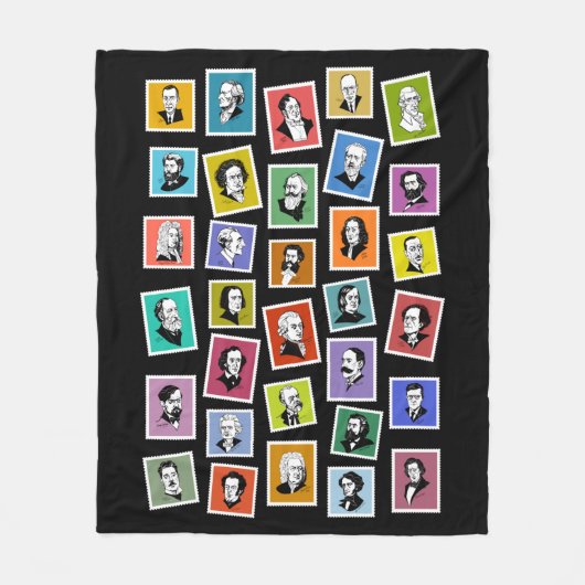 32 grafische portretten van de grootste componiste fleece deken (Voorkant)