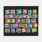 32 grafische portretten van de grootste componiste fleece deken (Voorkant (Horizontaal))
