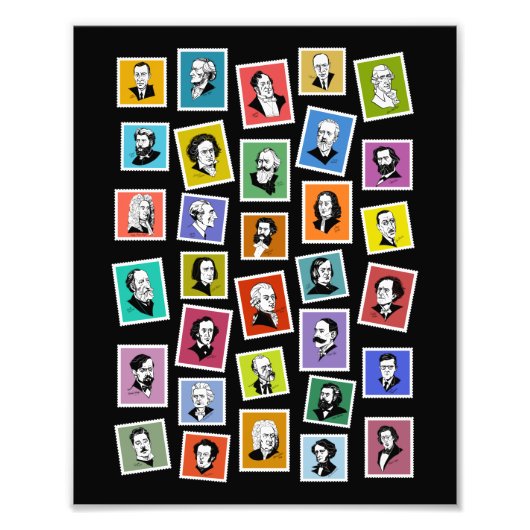 32 grafische portretten van de grootste componiste foto afdruk (Voorkant)