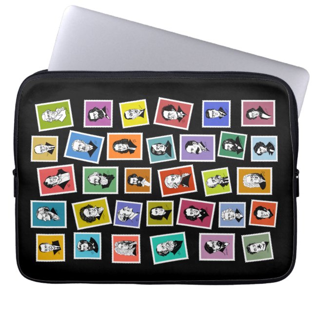 32 grafische portretten van de grootste componiste laptop sleeve (Voorkant)