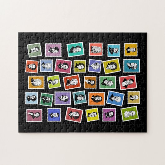 32 grafische portretten van de grootste componiste legpuzzel (Horizontaal)