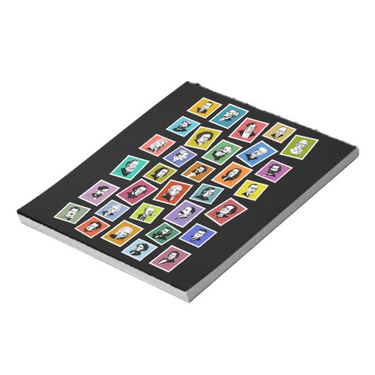 32 grafische portretten van de grootste componiste notitieblok (Linkerzijde)