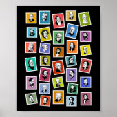 32 grafische portretten van de grootste componiste poster (Voorkant)