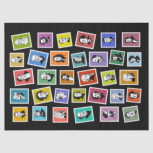 32 grafische portretten van de grootste componiste tissuepapier