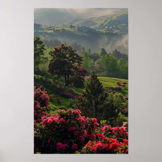 32 In het Late Spring Mountain Forest Poster (Voorkant)