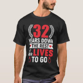 32 jaar 32e Jubileum 32 jaar huwelijk G T-shirt (Voorkant)