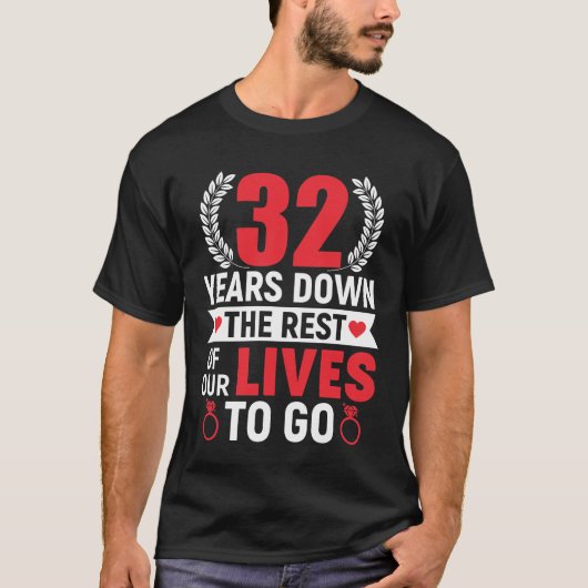 32 jaar 32e Jubileum 32 jaar huwelijk G T-shirt (Voorkant)