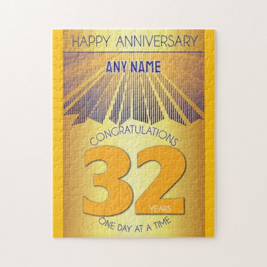 32 Jaar | AA 12 Stappen Jubileum Persoonlijk Legpuzzel (Verticaal)