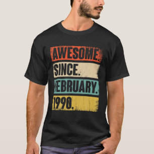 32 jaar oud cadeau Geweldige sinds februari 1990 - T-shirt