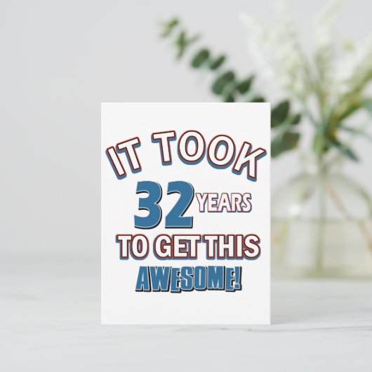 32 jaar oude design briefkaart (Staand voorkant)