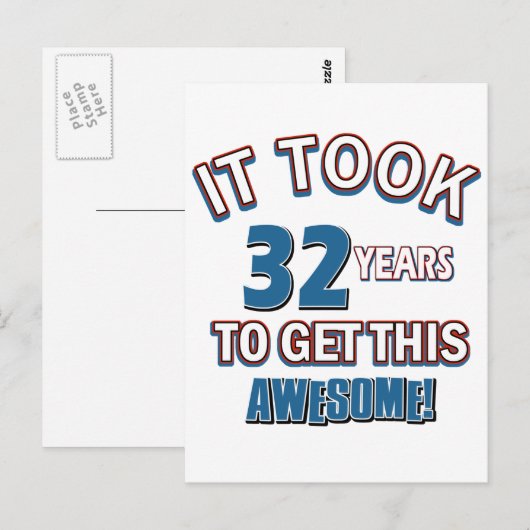 32 jaar oude design briefkaart (Voorkant / Achterkant)