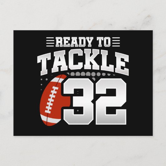 32 Jaar Oude Tackle Football Feest 32e Verjaardag Briefkaart (Voorkant)