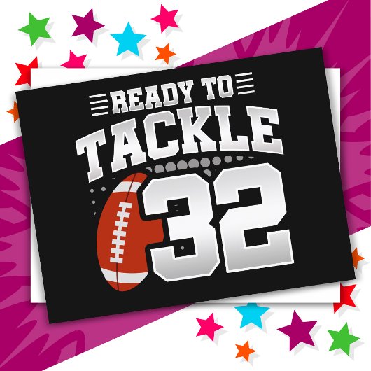 32 Jaar Oude Tackle Football Feest 32e Verjaardag Briefkaart