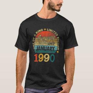 32 jaar oude Vintage Geweldige sinds januari 1990 T-shirt