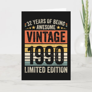 32 Jaar Wezenlijk Geweldig Vintage 1990 Kaart