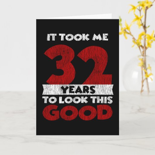 32-jarige dag bracht me er goed uit 32e verjaardag kaart (Gele Bloem)