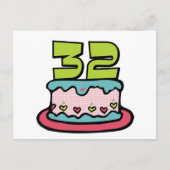 32-jarige verjaardagskaart briefkaart (Voorkant)