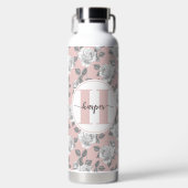 32 oz. Roos Tuin Monogram Roze Waterfles (Voorkant)