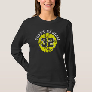 32 Softball Player dat mijn meisje haar moeder vad T-shirt