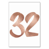 32 Tabel Aantal White Metallic roze Rose Gold Kaart (Achterkant)