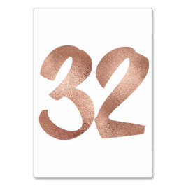 32 Tabel Aantal White Metallic roze Rose Gold Kaart